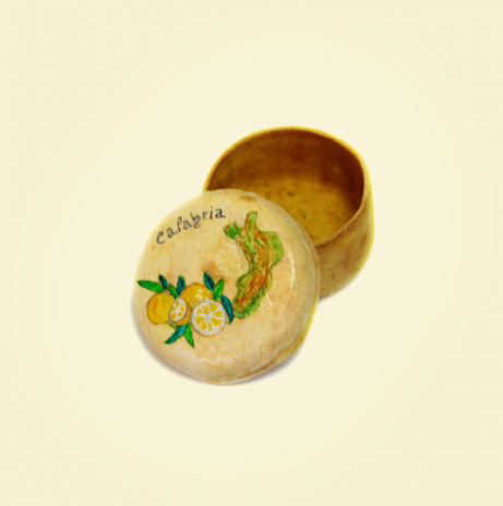 Cofanetto in buccia di bergamotto decorato a mano
