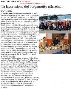 articoli giornali bergArte gazzetta del sud del 06/04/2014